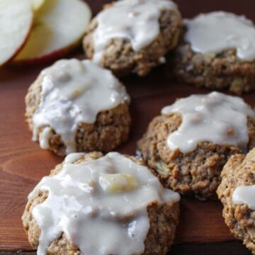 close up of apple oatmeal cookies.